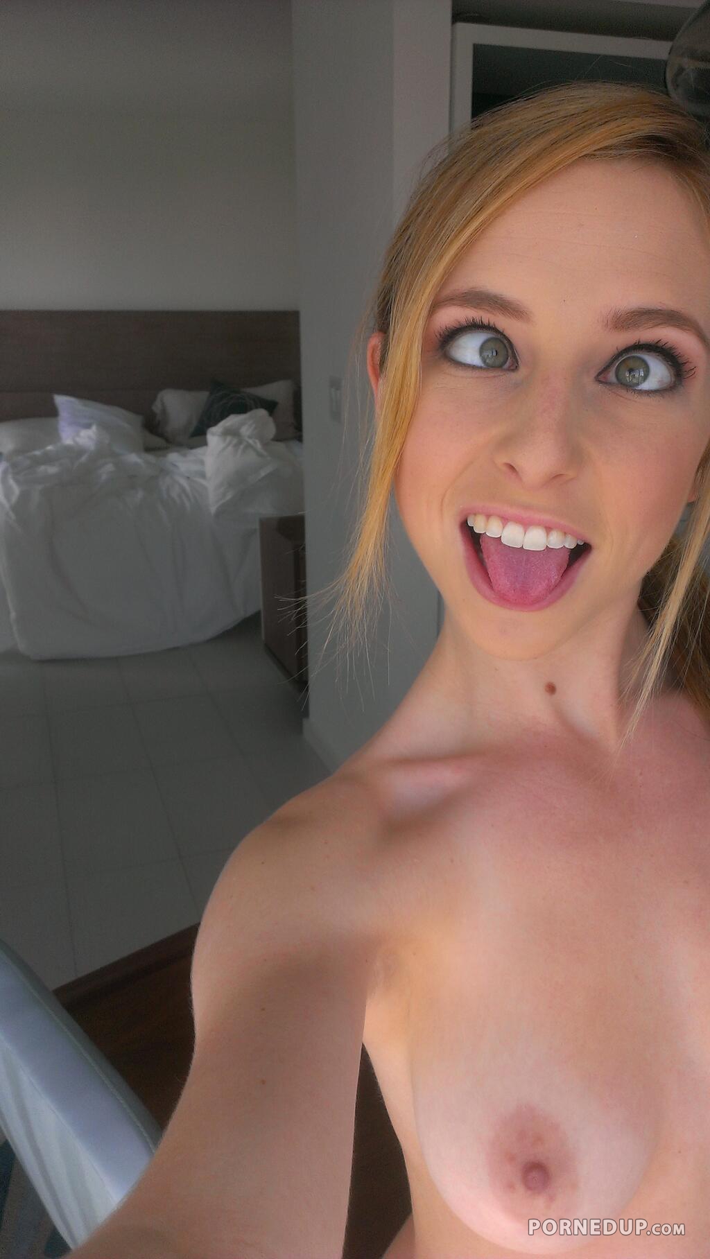 Crazy blonde selfie