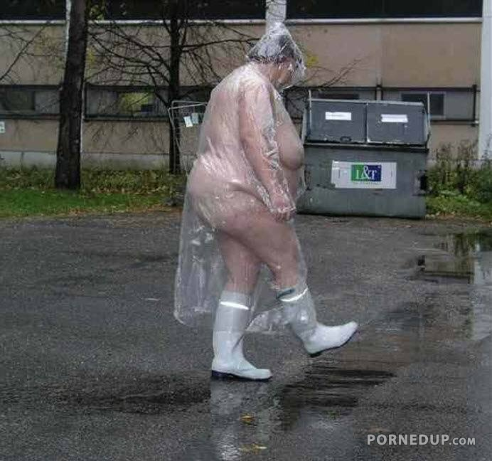Naked Woman In Transparant Poncho