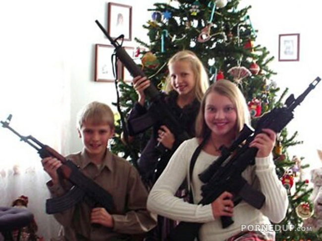 Psycho Family Celebrating Christmas