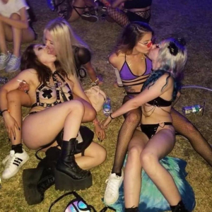 Festival Sluts Making Out Together