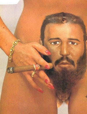 fidel castro painted on her pussy
