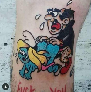 Fucked Up Smurf Tattoo