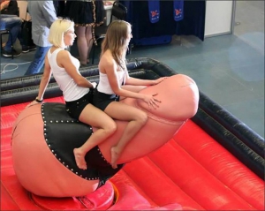 Girl Riding Big Mechanical Penis
