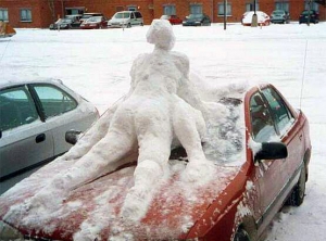 snowman and woman having sex