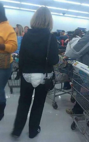 Woman Wearing Adult Diaper