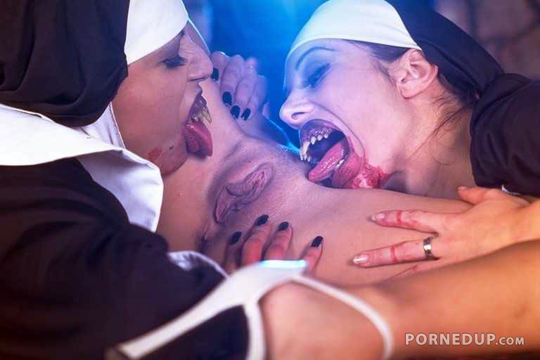Two Vampire Nuns Lick Her Pussy Porned Up