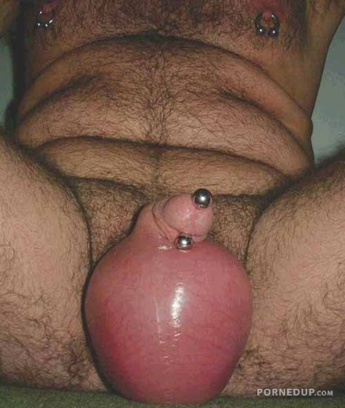 ballsack filled with saline