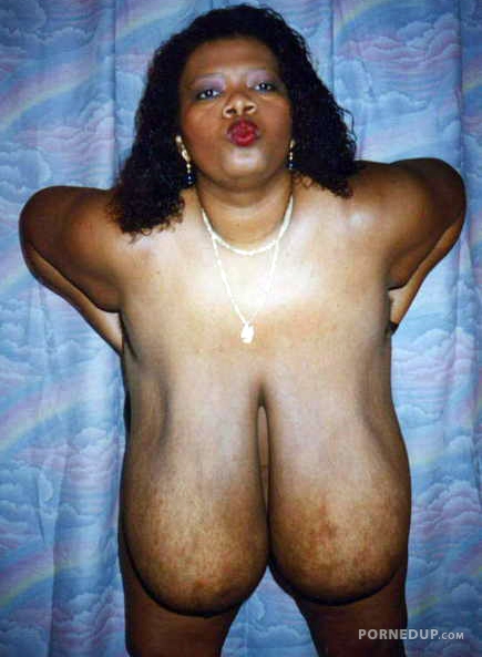 black fat tits - big tit fat black woman with hanging boobs