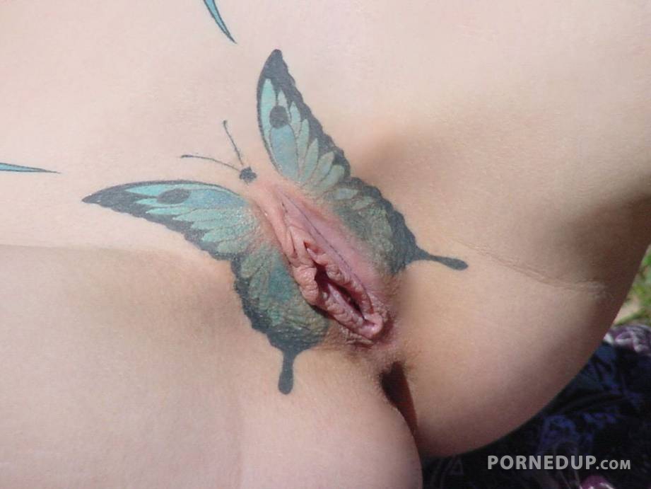 Closeup Of Butterfly Tattoo Pussy Porned Up