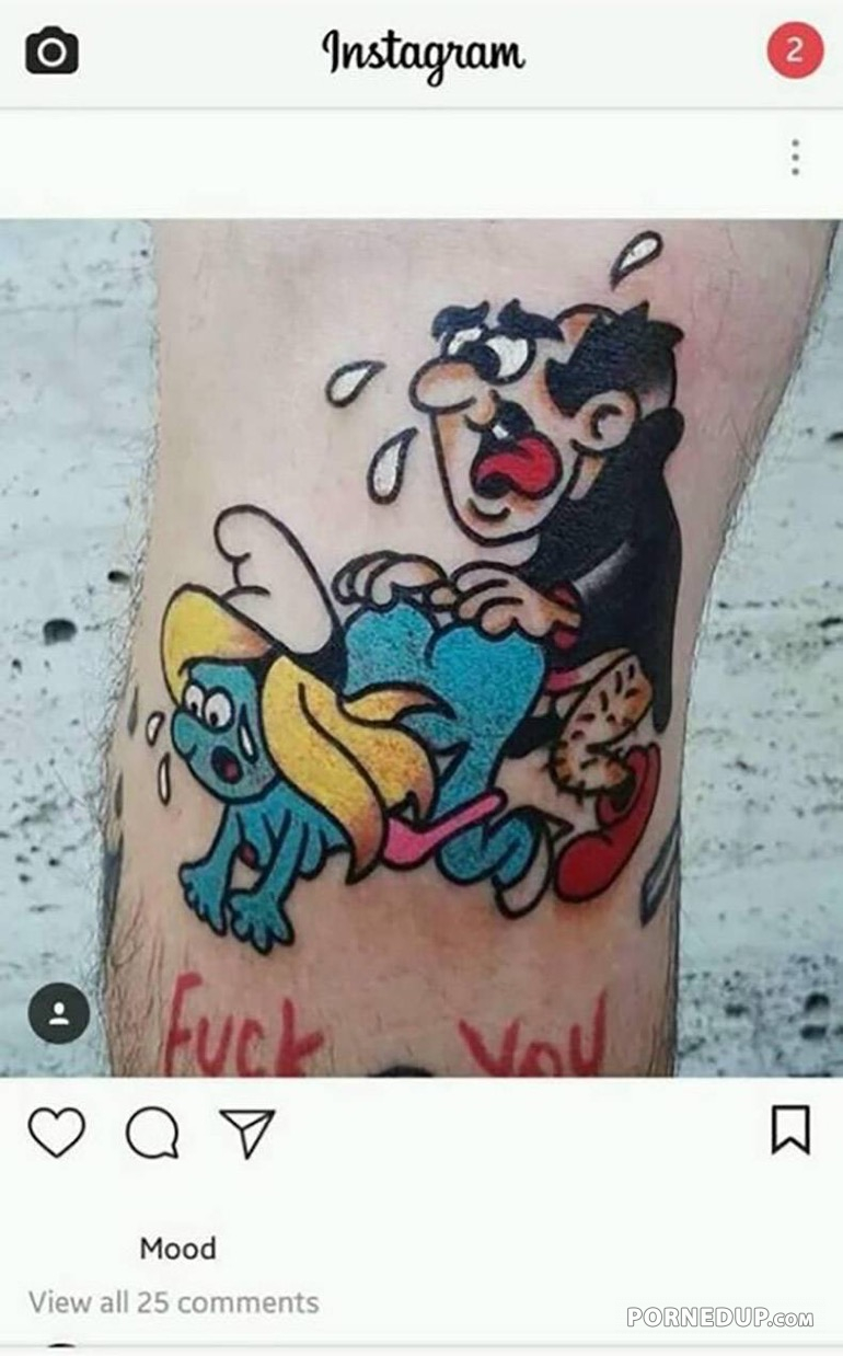 Fucked Up Smurf Tattoo