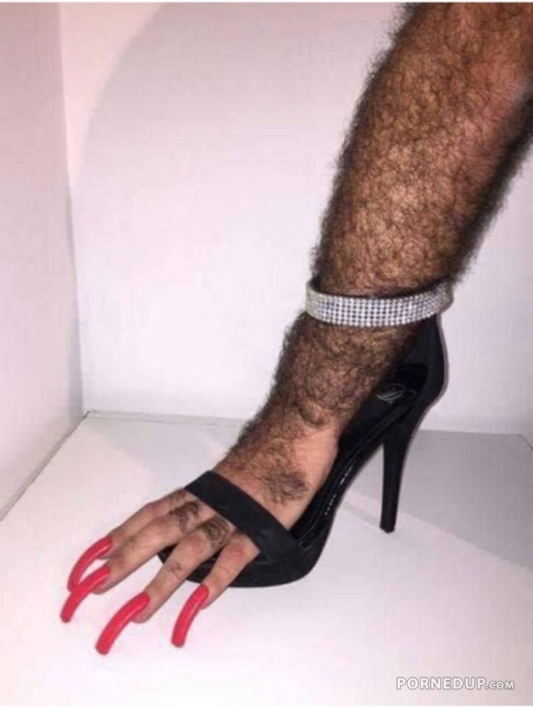 Hairy Psychopath With High Heels Fetish