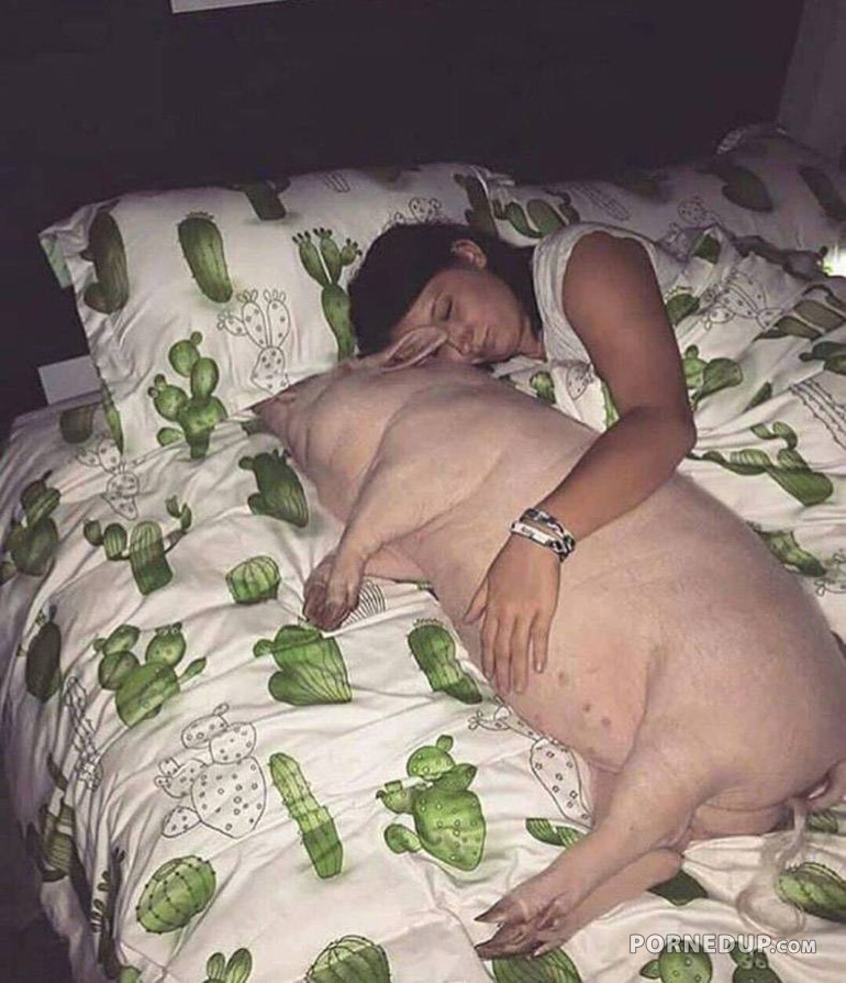 Woman Sleeping With A Pig