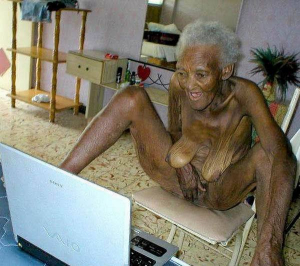 Black Granny Masturbating To Internet Porn