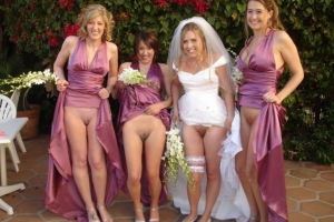 Bride And Bridesmaids Flashing Pussy