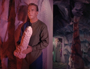 captain kirk holds a penis shaped rock