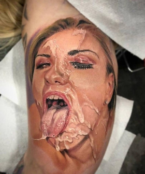 Cum Face Tattoo