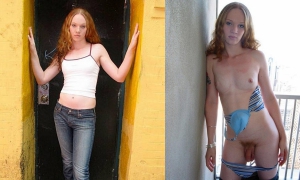 cute Shemale Undressing