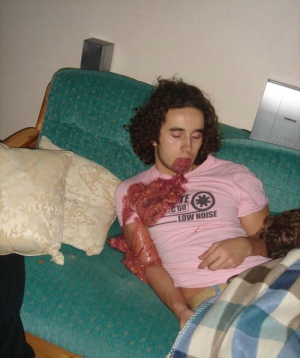 guy pukes on himself while sleeping guy pukes on himself while sleeping