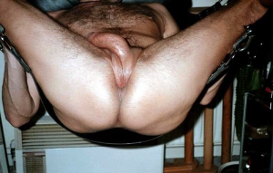 guy puts his own balls up his ass