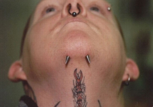 guy with spikes under his chin
