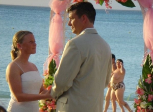 naked guy photobombs couple getting married