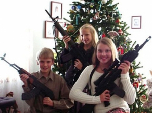 Psycho Family Celebrating Christmas