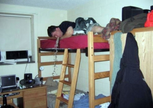 puking off the bunk bed