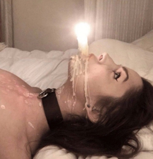 Sluts Face Used As Candle Holder