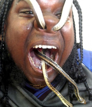 snakes through mouth and nose snakes through mouth and nose