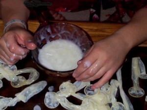 tons of used condoms emptied into bowl