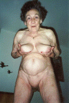 Gross old wrinkled granny playing with her boobs