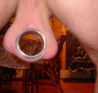 Huge hole in his scrotum
