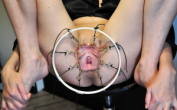 Pussy Spread Wide Open With Clamps