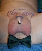 Weird fucked up amputated dick smoking